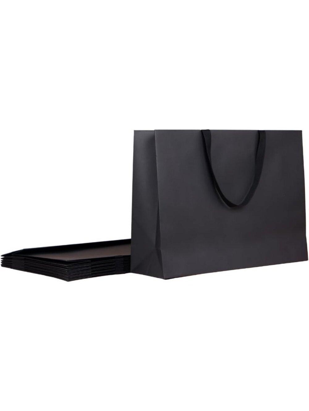 6 Extra Large Black Paper Gift Bags - Jumbo Thick & Durable for Any Occasion